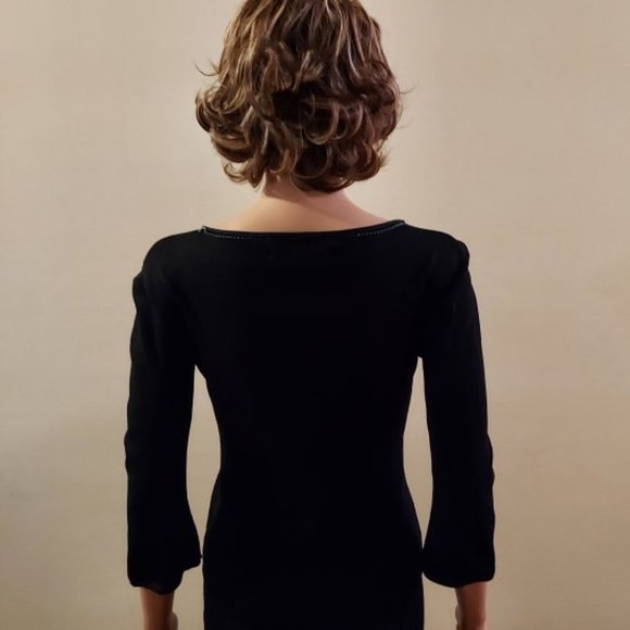 Vintage Joseph A.Black Floral Embroidered  Knit Top Size S NWOT - Picture 3 of 3